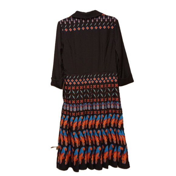 Liza Luxe Parrot and Pineapple Pleated Skirt Dress sz L, NWT  /B14 - Picture 6 of 8